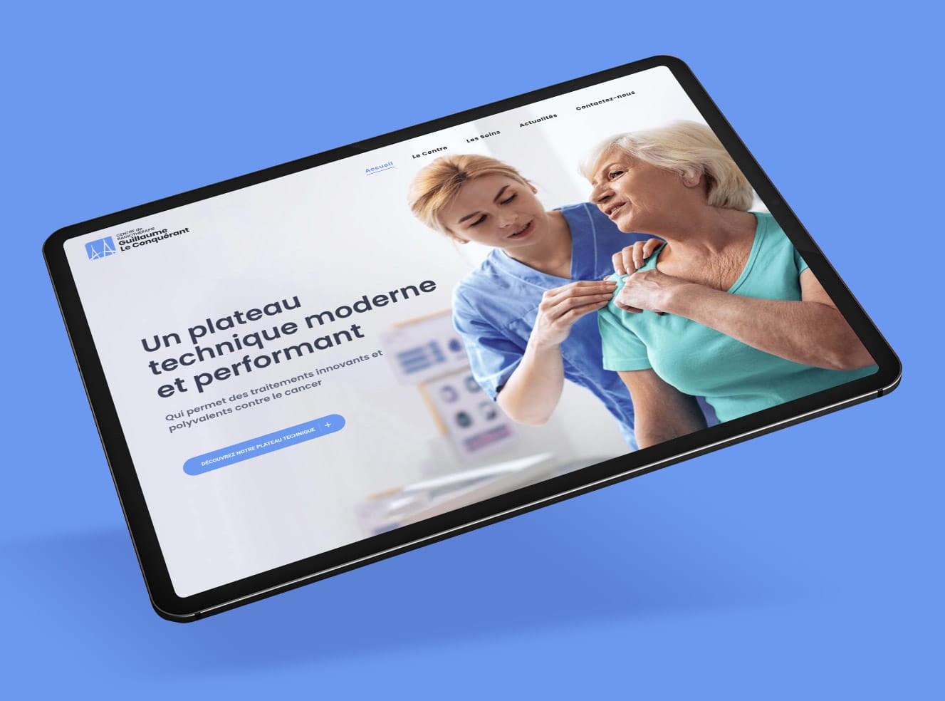 Centre de radiothérapie Guillaume Le Conquérant - Identité visuelle, site web : cglc.fr © Gonzalo CACERES Studio Design